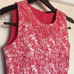 Coral lace dress by Alison Andrews